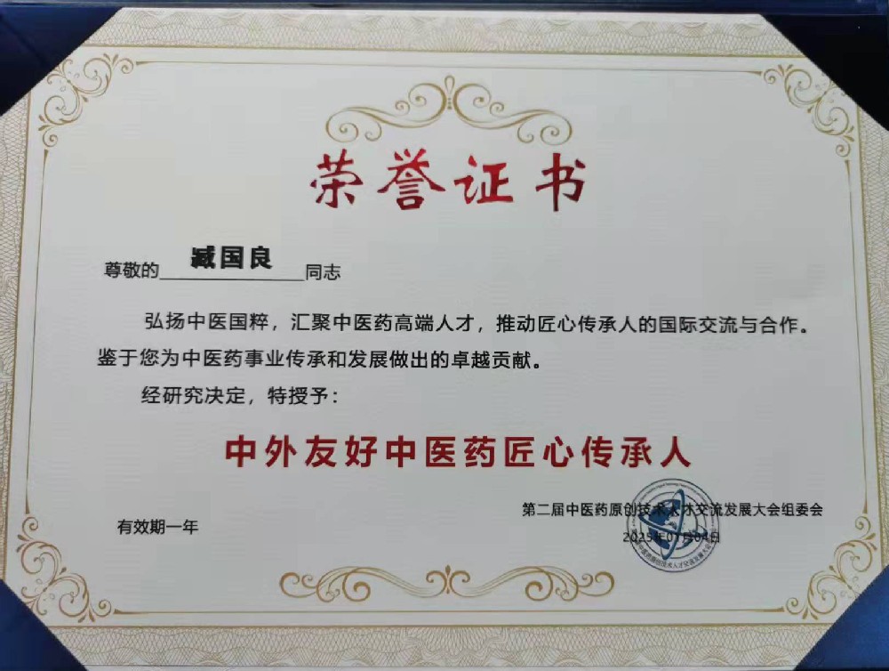 中外友好中医药匠心传承人